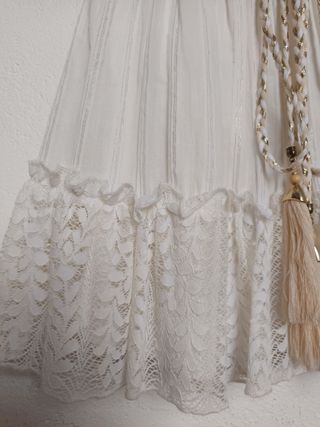 Falda corta  Ibicenca boho Azara Paris blanca S/M