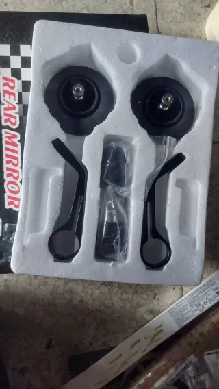 2 Espejos Retrovisores Moto Negros