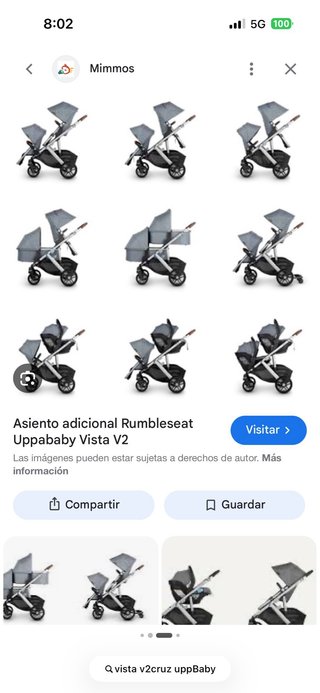 Carrito Bebé Uppababy Vista 2 (2 Sillas + Capazo)