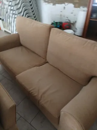 Conjunto Sofás 3+2 Beige Tela