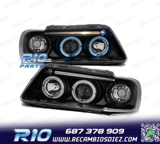 FAROS OJOS ANGEL AUDI A3 8L 96-00 FONDO NEGRO