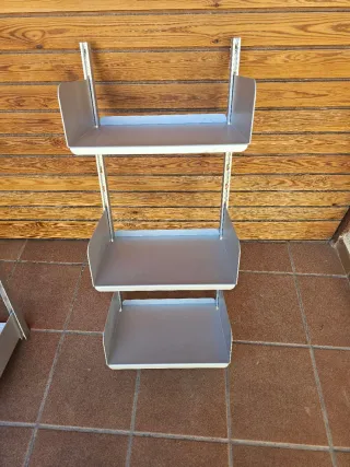 Set di 2 scaffali metallici argentati