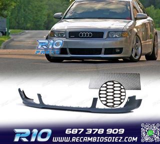 SPOILER LIP FRONTAL DELANTERO AUDI A4 S LINE 00-04 + REJILLA