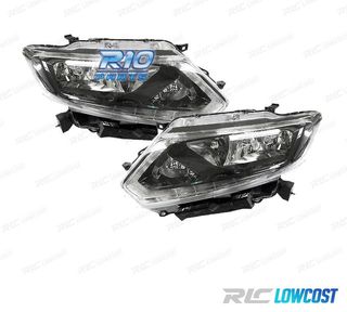 FAROS PARA NISSAN XTRAIL 14-18 LED FONDO NEGRO