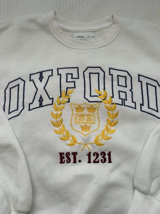 Sudadera Oxford Blanca Talla S