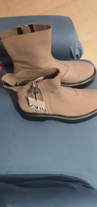 Botas de vestir mujer beige,Zara