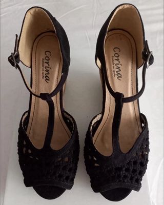 Sandalias altas Corina negras mujer