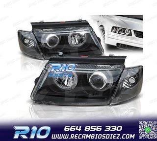 FAROS PARA VOLKSWAGEN VW PASSAT 3B 96-00 OJOS ANGEL NEGROS