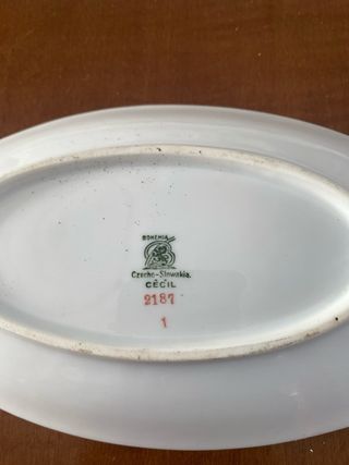 Bandeja porcelana Bohemia antigua