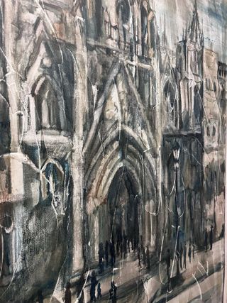 Cuadro Original Catedral Barcelona Firmado