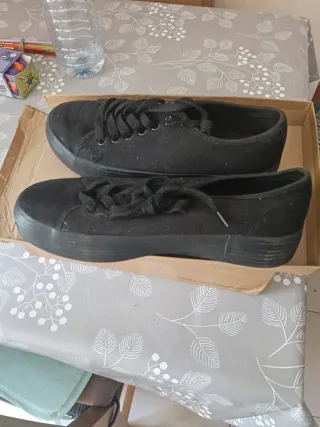 Bambas Tex plataforma negras talla 39