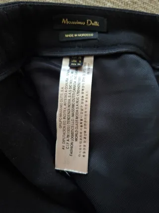Pantalón Massimo Dutti Negro Talla 38