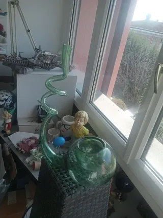 Vaso Vetro Soffiato Murano Artistico