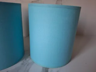 Pantallas de lámpara azul y blanco