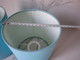 Pantallas de lámpara azul y blanco