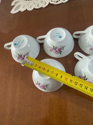 5 Tazas de Porcelana Francesas Decoradas