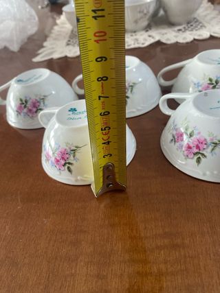 5 Tazas de Porcelana Francesas Decoradas