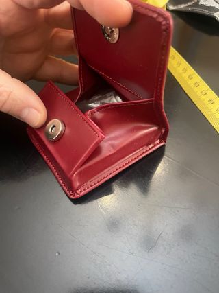 Portamonete in pelle rosso