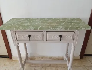 Consola per ingresso in stile rustico in legno e metallo