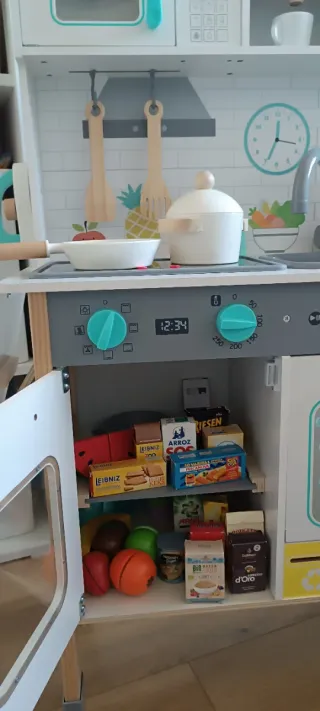 Cocina Infantil Madera Pizarra Accesorios