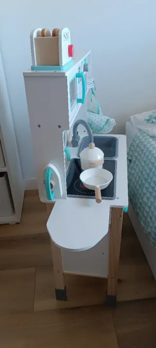 Cocina Infantil Madera Pizarra Accesorios