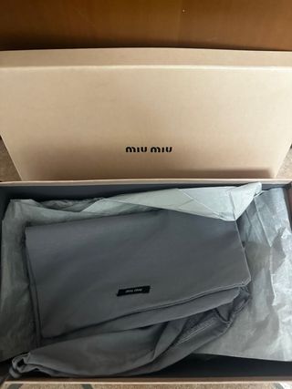 Miu Miu Early 2000s Embroidered Shearling Clogs