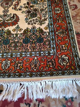 Alfombra Persa Lana Beige y Naranja