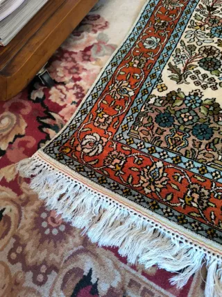 Alfombra Persa Lana Beige y Naranja