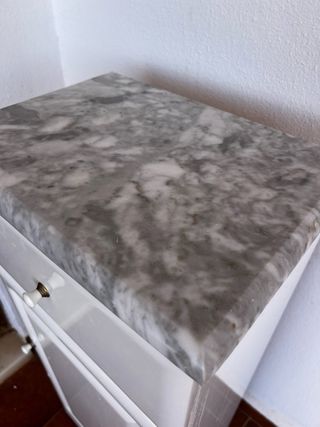 Mueble auxiliar baño mármol y madera