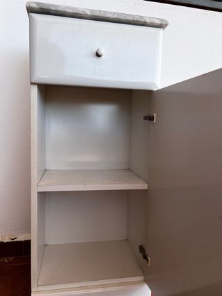 Mueble auxiliar baño mármol y madera