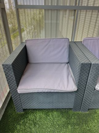 Conjunto Muebles Exterior Ratán Gris