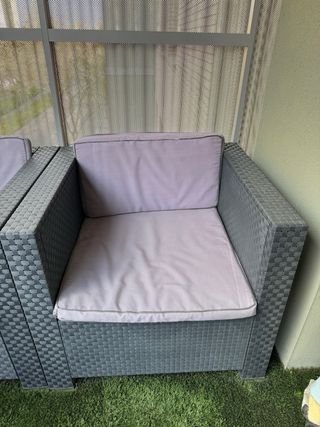 Conjunto Muebles Exterior Ratán Gris