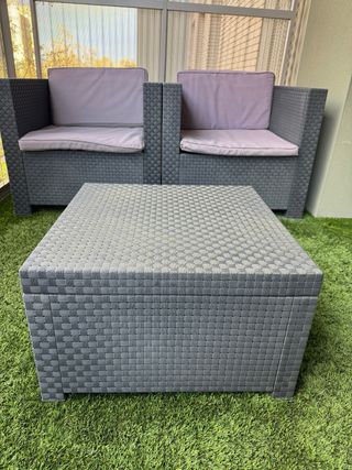 Conjunto Muebles Exterior Ratán Gris