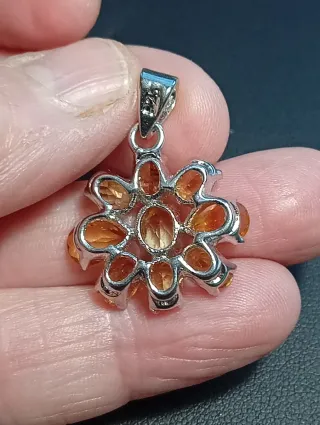 Colgante Plata Ley con Citrinos Ovalados