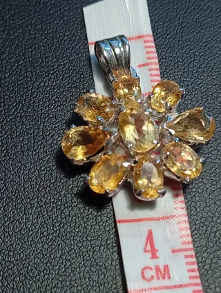 Colgante Plata Ley con Citrinos Ovalados