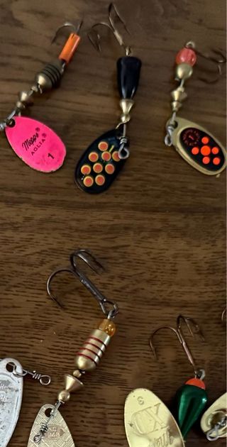 33 Cucharillas trucha REGALO CAÑA 75 cm y la caja