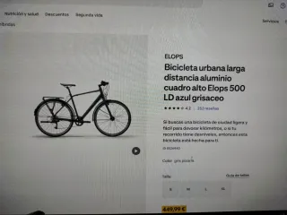 Bicicleta ELOPS 500 LD Gris