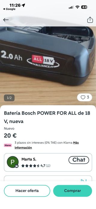 Batería Bosch 18V 2.5 Ah