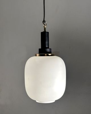 Lampada sospensione mid century vetro opalino