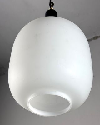 Lampada sospensione mid century vetro opalino