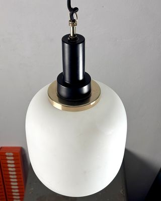 Lampada sospensione mid century vetro opalino