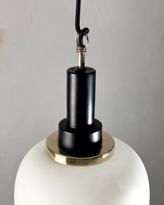 Lampada sospensione mid century vetro opalino