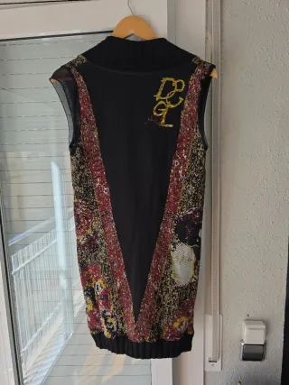 Vestido Desigual Negro Multicolor Talla L