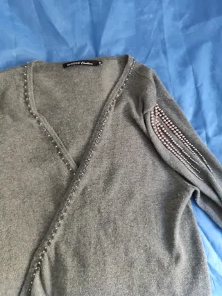 Chaqueta VANGOG larga gris perlas