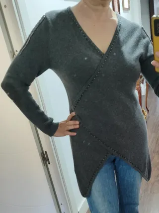 Chaqueta VANGOG larga gris perlas