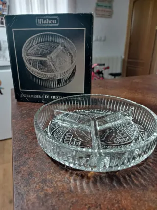 Entremesera de cristal tallado