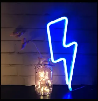 Lampada Neon LED "Fulmine" Blu