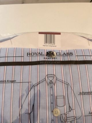 Camisa Royal Class Rayas Azul Rosa Talla L
