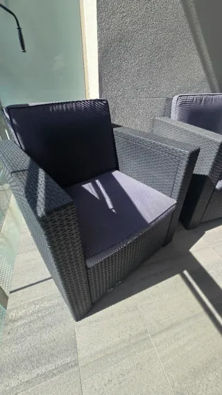 Conjunto Terraza Ratán Gris