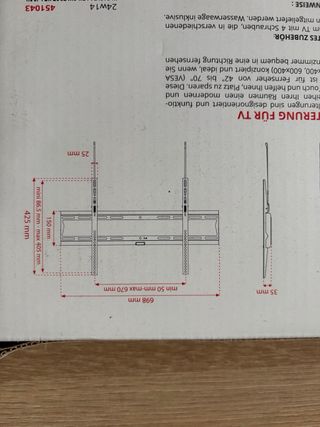 Soporte TV METRONIC 42-70 Fijo VESA 600x400